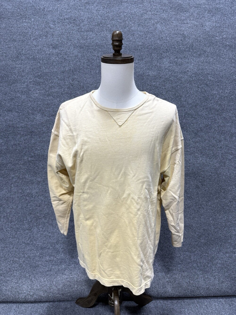 HOF Culture Womens Long Sleeve Cream Pullover Sweatshirt Size L Casual Top